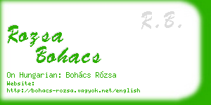 rozsa bohacs business card